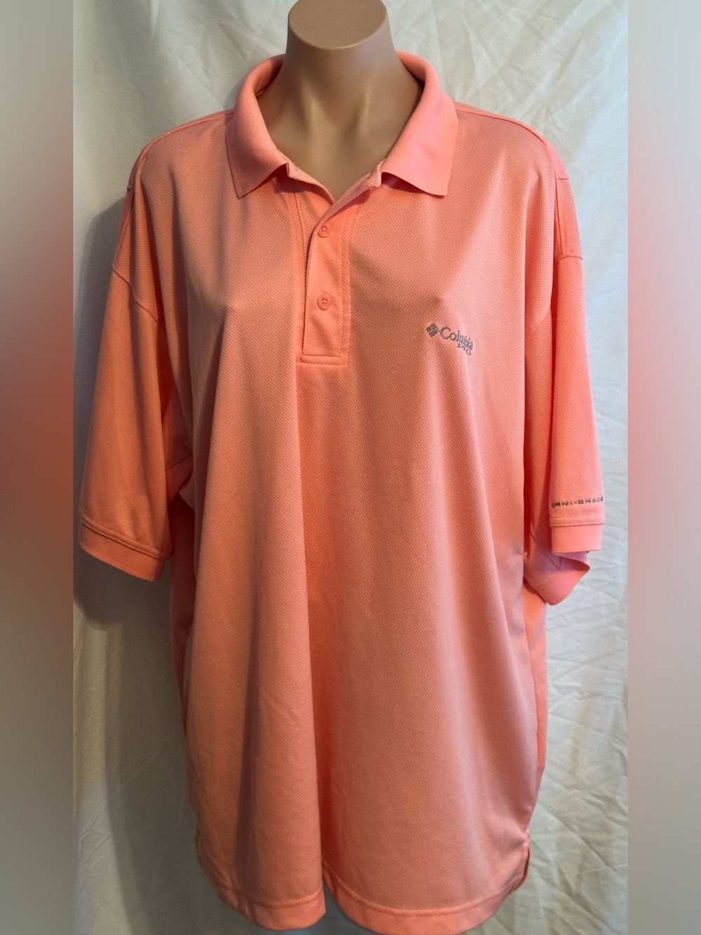 Columbia Men's Performance PFG Vented Lightweight Polo - Peach Pink